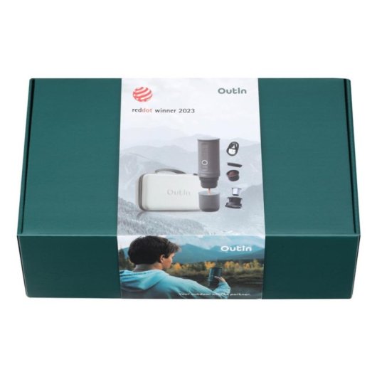 Cafetière à capsules portable Outin OTEM-01-SG-Bag 7500 mAh 20 Bars Gris