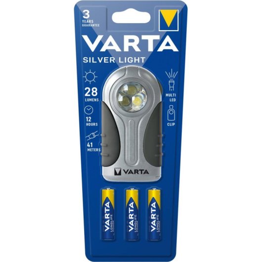 Lampe torche Varta 16647 LED 28 lm Noir Argent compacte
