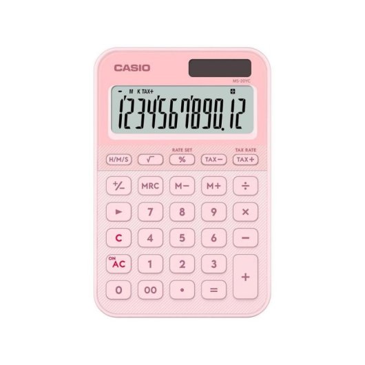 Taschenrechner Casio MS-20YC 12-stellig Solar Tisch Rosa