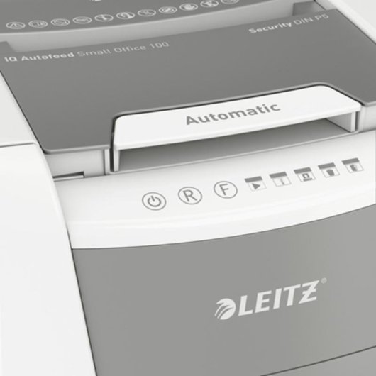 Trituradora de papel Leitz IQ microcorte 100 hojas A4 34L silenciosa