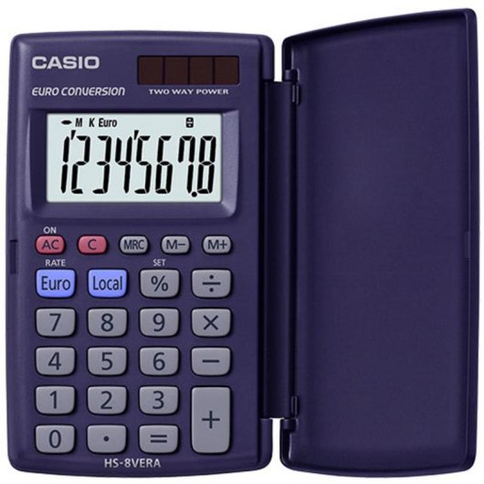 Taschenrechner Casio HS-8VERA 8-stellig solar blau