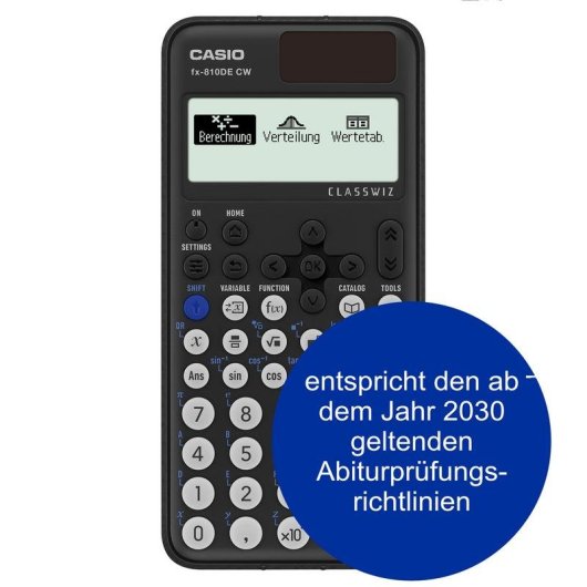 Taschenrechner Casio FX-810DE CX 12-stellig Schwarz Kompakt Batterie
