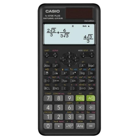 Taschenrechner Casio FX-87DE Plus 2nd edition 12-stellig 10 Zeilen Solar Schwarz