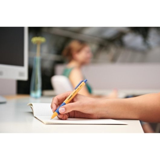 Bolígrafo STABILO pointball Retráctil con Clip Azul