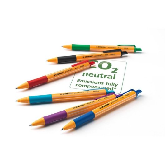 Bolígrafo STABILO pointball Retráctil con Clip Azul