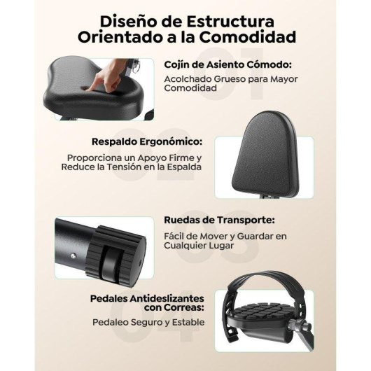 Bicicleta Estática Plegable Toputure 5 en 1 con App, 16 Niveles de Resistencia