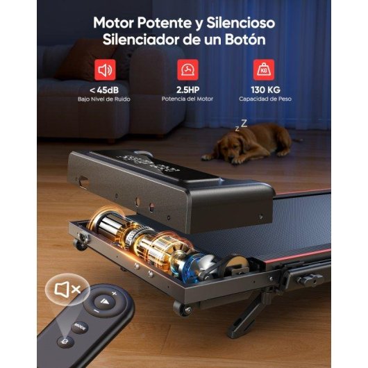 Cinta de correr plegable Toputure 2.5hp con inclinación 9% y 12 km/h