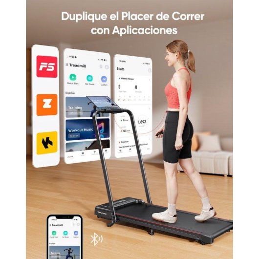 Cinta de correr plegable Toputure 2.5hp con inclinación 9% y 12 km/h