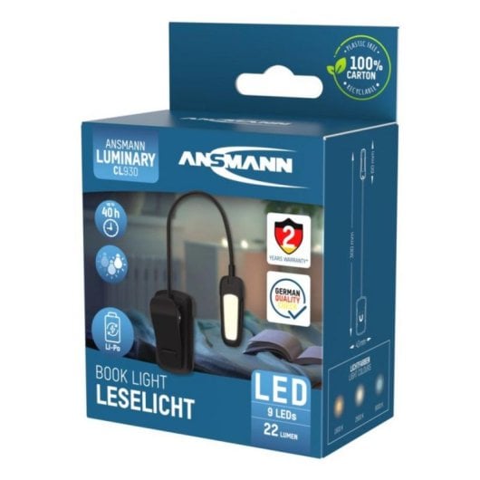 Lampe de table Ansmann 1600-0531 LED 9 ampoules noir étude