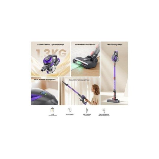 Aspirapolvere a Mano Yaber 170W 35 min HEPA LED 0,6L