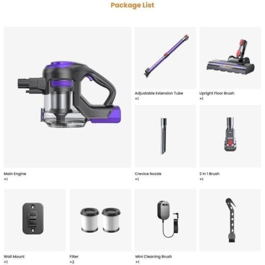 Aspirapolvere a Mano Yaber 170W 35 min HEPA LED 0,6L