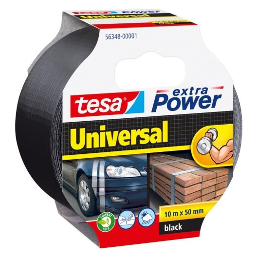 Klebeband Tesa extra Power Universal Schwarz 10 m 50 mm Reparatur