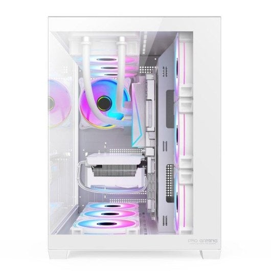 Caja ProGaming Elite Cube Tower Blanca con 7 ventiladores ARGB