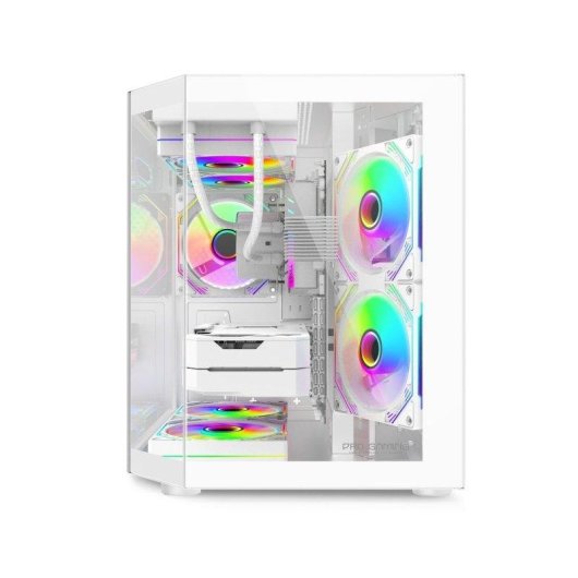Carcasa ProGaming Alma Blanca Cube Tower Micro-ATX con 3 ventiladores ARGB