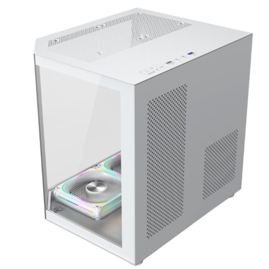 Case ProGaming Alma Bianca Cube Tower 3 Ventole ARGB Micro-ATX