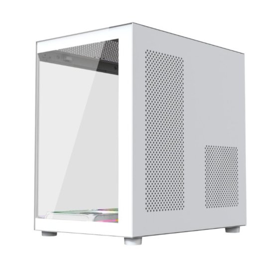Case ProGaming Alma Bianca Cube Tower 3 Ventole ARGB Micro-ATX