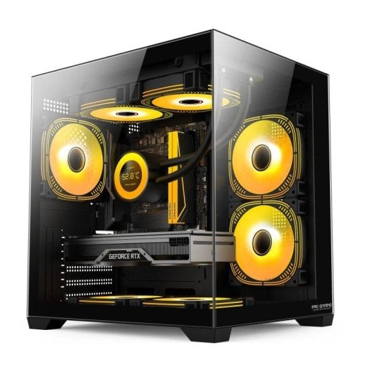 Caja ProGaming Ambra Negra Cube Tower Micro-ATX/Mini-ITX con 5 ventiladores ARGB