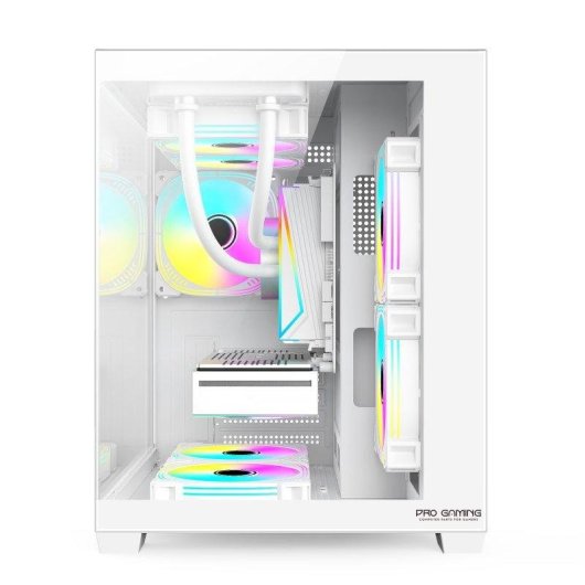 Carcasa ProGaming Ambra Blanca Cube Tower Micro-ATX/mini-ITX con 5 ventiladores ARGB