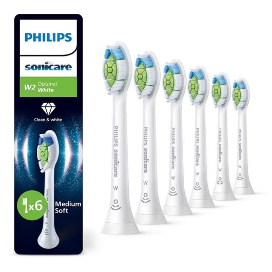 Recargas Escovas Dentes Philips Optimal White HX6066/87 6 Unidades Clareamento