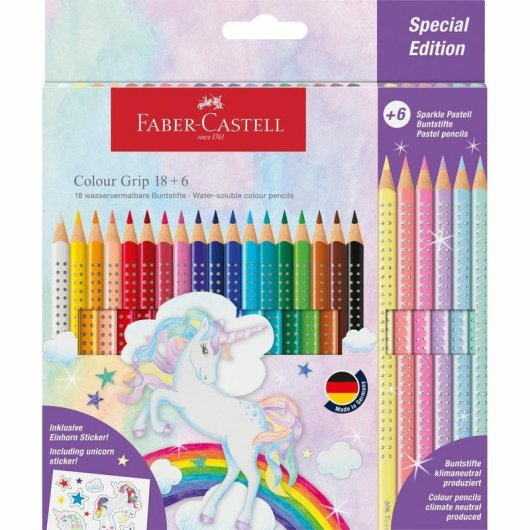 Lápiz acuarelable Faber-Castell 201543 24 piezas multicolor resistente a la rotura