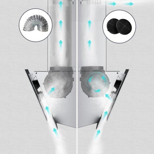 Campana extractora Ciarra AWS6765C Umluft 60cm SensorTouch Inox Kohlefilter