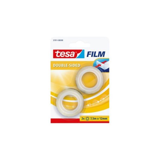 Klebeband Tesa 57911 Transparent 7,5 m Doppelseitig 2 Stück