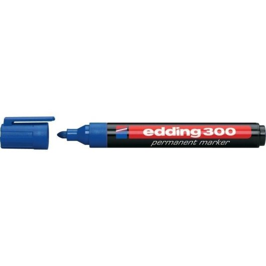 Marcador permanente Edding 300 Azul y Negro 1.5-3 mm 10 piezas