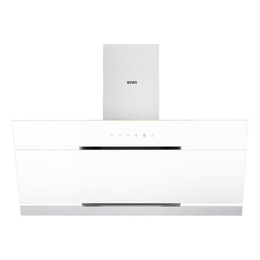 Campana extractora Svan SVCC1960B Doble tiro 90cm cristal blanco táctil