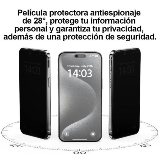 Protector de Pantalla Paxa para iPhone 15 Pro Max con Privacidad