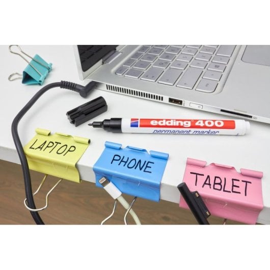 Marqueur permanent Edding 400 Rouge 1 mm Lot de 10