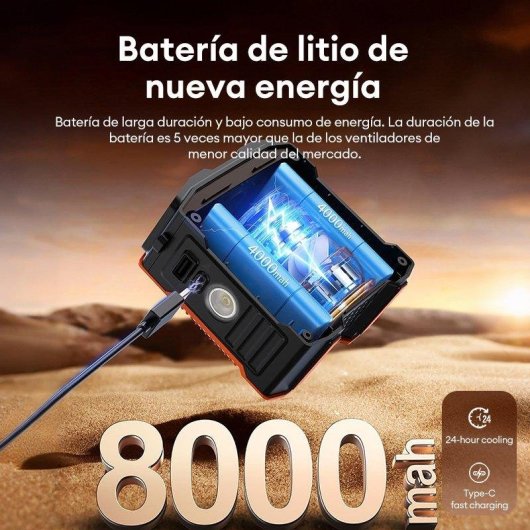 Mobiler Ventilator Paxa M40 Guertelclip LED-Anzeige Orange