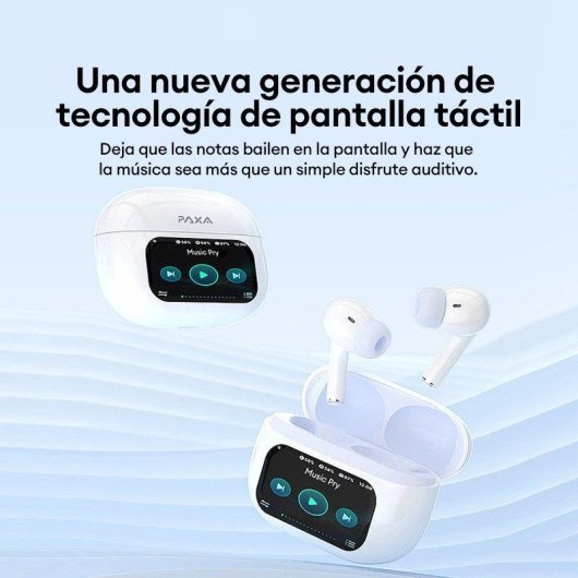 Ecouteurs Paxa Ai Friend Pro sans fil Bluetooth 5.4, écran tactile, IPX5, sport