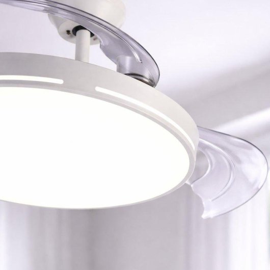 Ventilador de techo Melchioni Family MF2503CEI con luz LED, 6 velocidades, aspas retráctiles