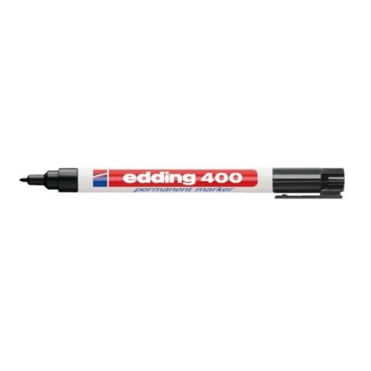 Marcador permanente Edding 400 Negro/Blanco Plástico 1 mm CE 10 piezas