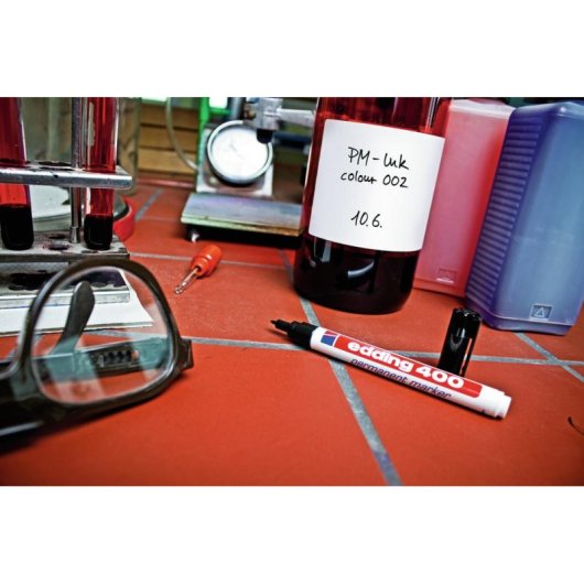 Marcador permanente Edding 400 Negro/Blanco Plástico 1 mm CE 10 piezas