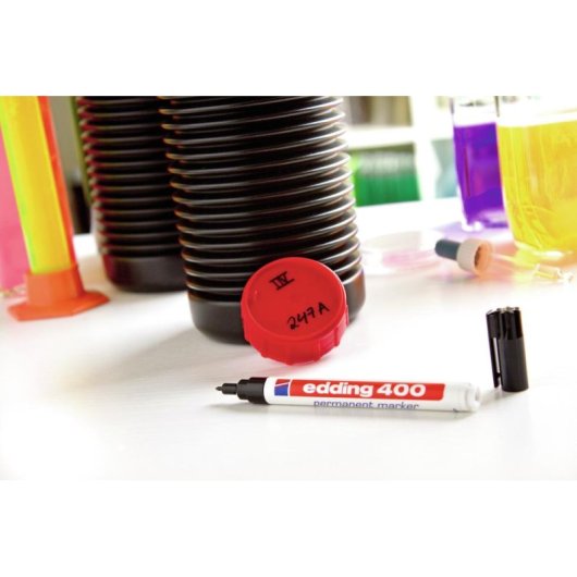 Marcador permanente Edding 400 Negro/Blanco Plástico 1 mm CE 10 piezas