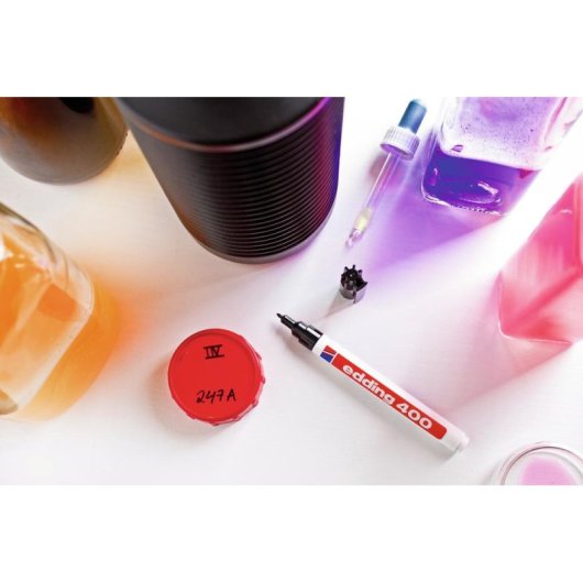 Marcador permanente Edding 400 Negro/Blanco Plástico 1 mm CE 10 piezas