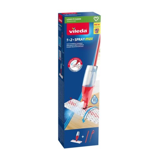 Fregona Vileda 1.2 Spray Max Microfibra Spray Vermelho Branco