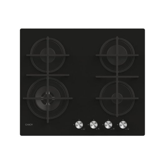 Gaskochfeld Candy CDIV6GBFE4WB 4 Kochzonen 60 cm schwarzes Glas