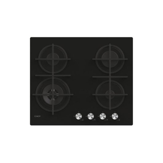 Gaskochfeld Candy CDIV6GBFE4WB 4 Kochzonen 60 cm schwarzes Glas