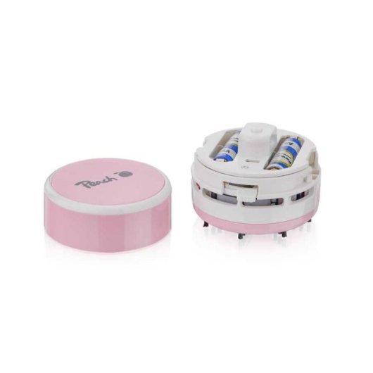 Aspirador de Mão Peach PA105 Sem Saco Bateria AA Rosa Branco
