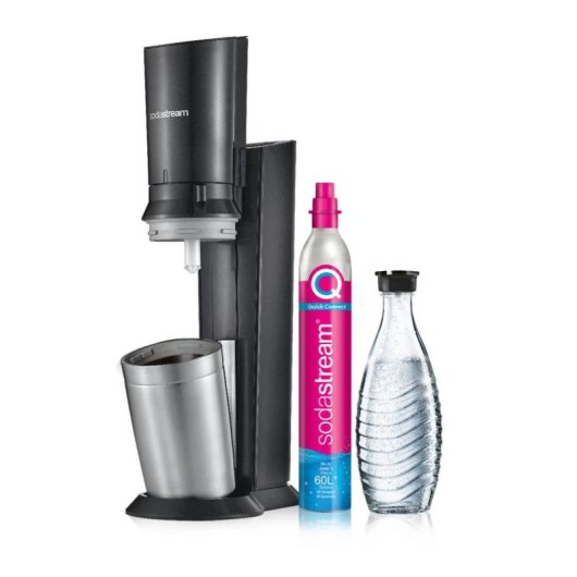 Carbonatore Sodastream Crystal 3.0 Metallo Nero Bottiglia Vetro 60 L