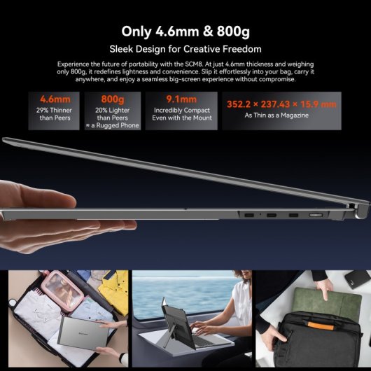Blackview Scm8 Monitor Portátil 15.3" Full Hd+ Ips 100% Srgb 800g Usb-c Pd3.0