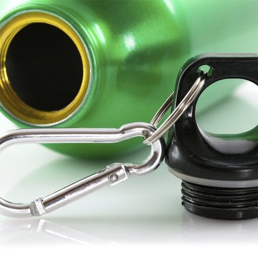 Bidão Alumínio 400 ml Tampa Segurança Mosquetão