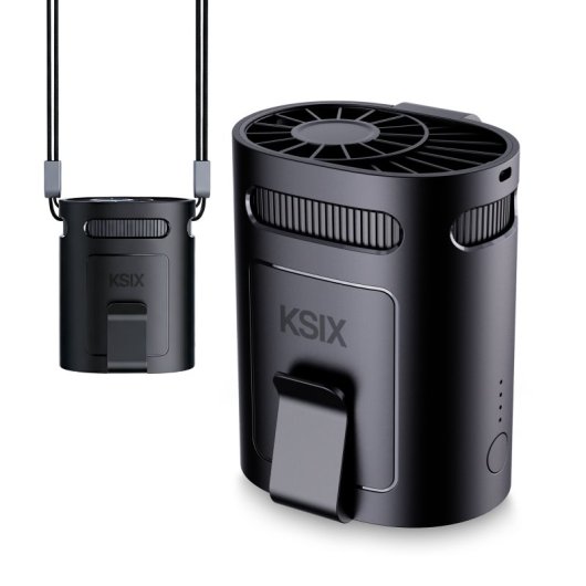 Mini Ventoinha Portátil Ksix Airgo Belt 4 Velocidades 8,8 m/s USB-C Preto