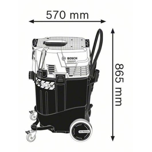 Aspirateur Industriel Bosch 0 601 9C3 300 1380W 55L Sans Sac Noir Bleu