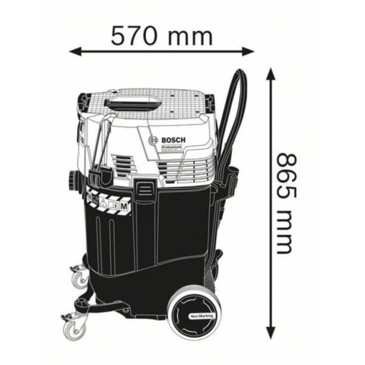 Aspirateur Industriel Bosch 0 601 9C3 300 1380W 55L Sans Sac Noir Bleu