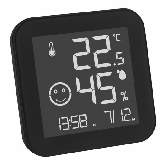 Thermometre d'environnement TFA Dostmann 30.5054.01 Interieur Digital Noir Blanc