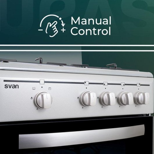 Cocina de gas Svan SKG4501X 50 cm Inox 4 Quemadores Horno 43L
