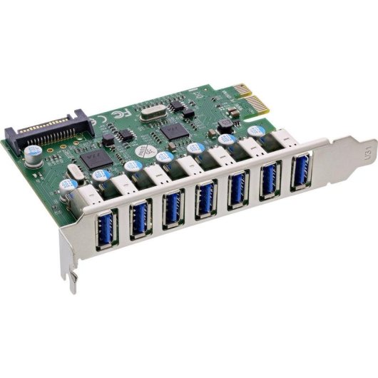 Tarjeta de interfaz InLine 76661L PCIe USB 3.2 Gen 1 7 puertos